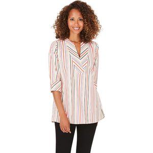 Foxcroft Vaughn Stretch Desert Stripe Tunic